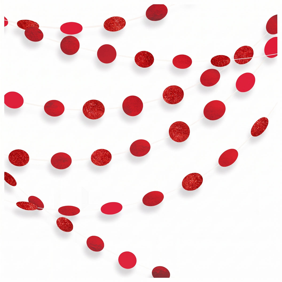 Sparkling Red Glitter String Decorations