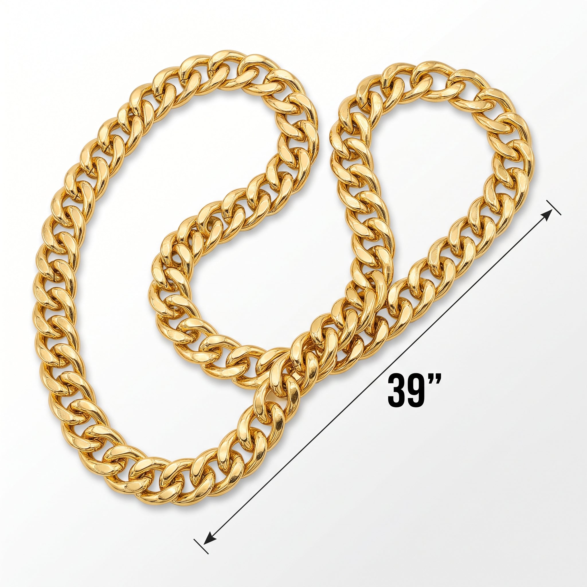 Large Gold Chain Necklace - 39 Inch Rapper Costume Accessory