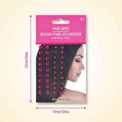 Sparkling Pink Hair Gems Set - 50 Pieces