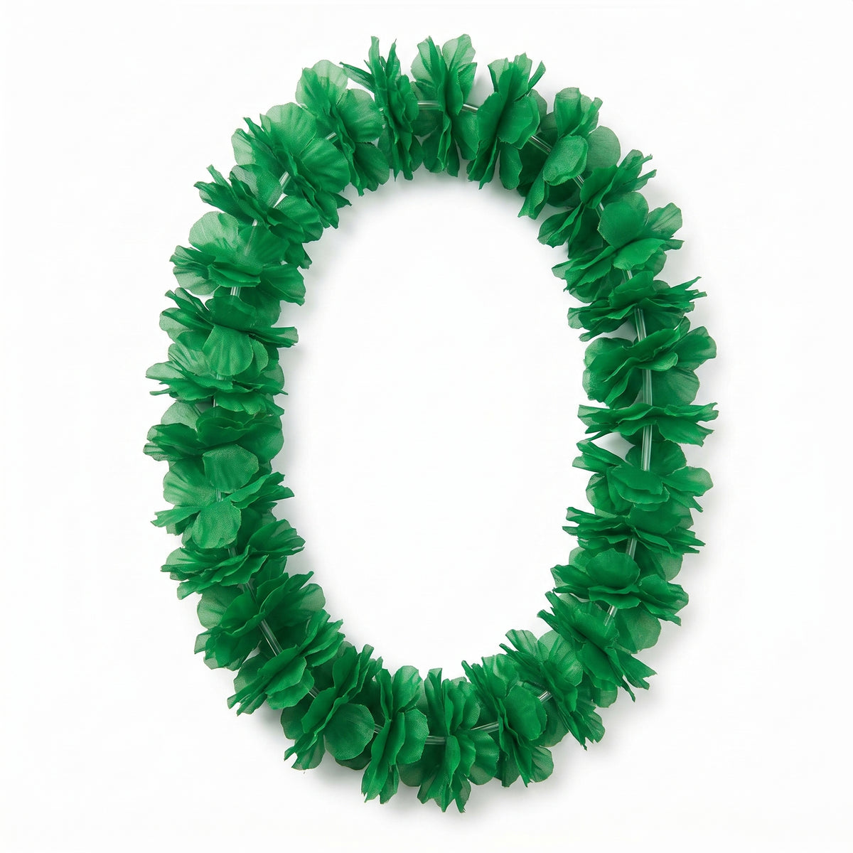 St. Patrick's Day Lei Necklace - Green Shamrock Party Accessory, Full Lightweight Irish Costume Necklace, 40 Inch