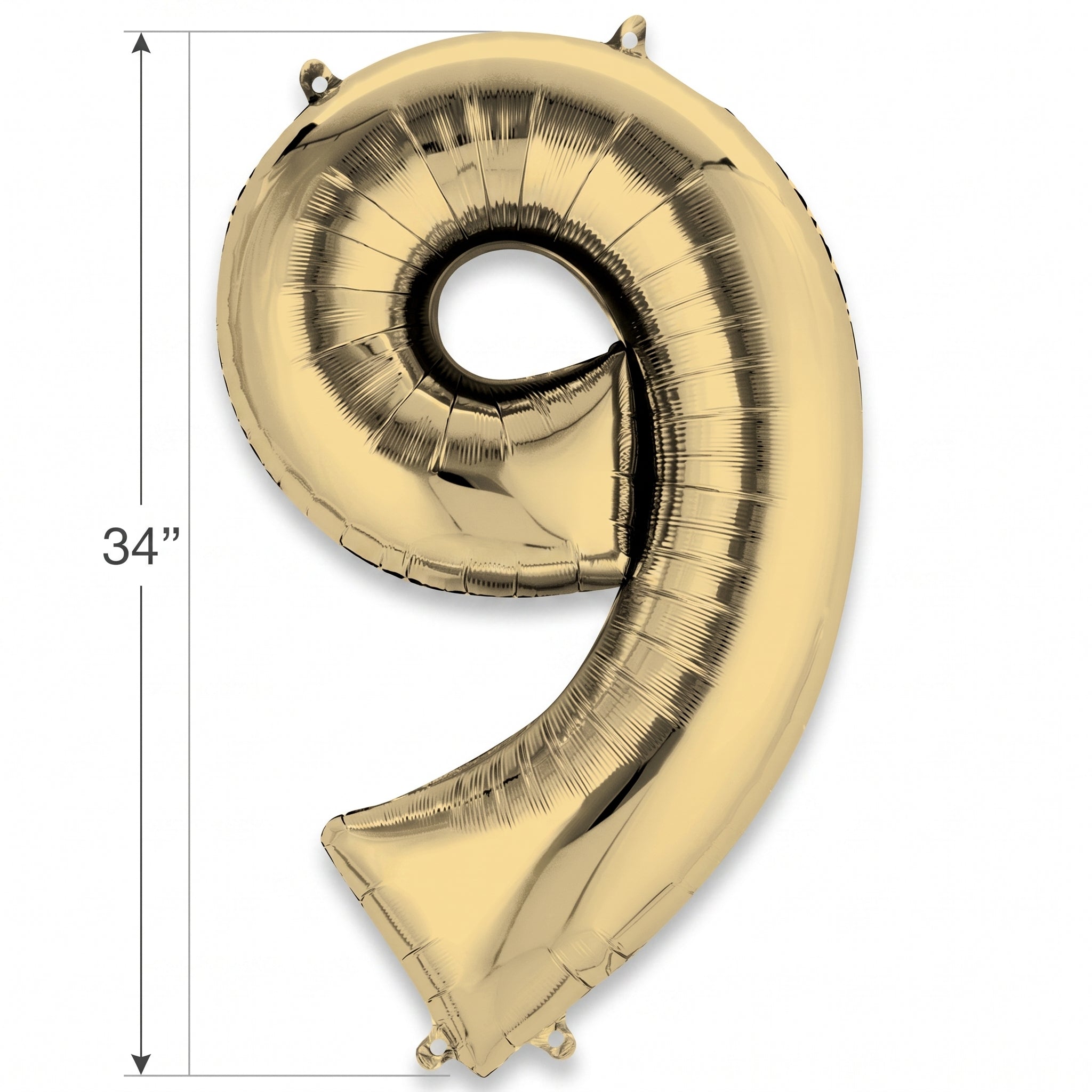 Metallic Gold Number 9 Foil Balloon