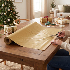 Gold Plastic Table Cover Roll - 40" x 100' for Large Events