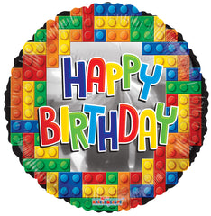 Happy Birthday Building Bricks Balloon