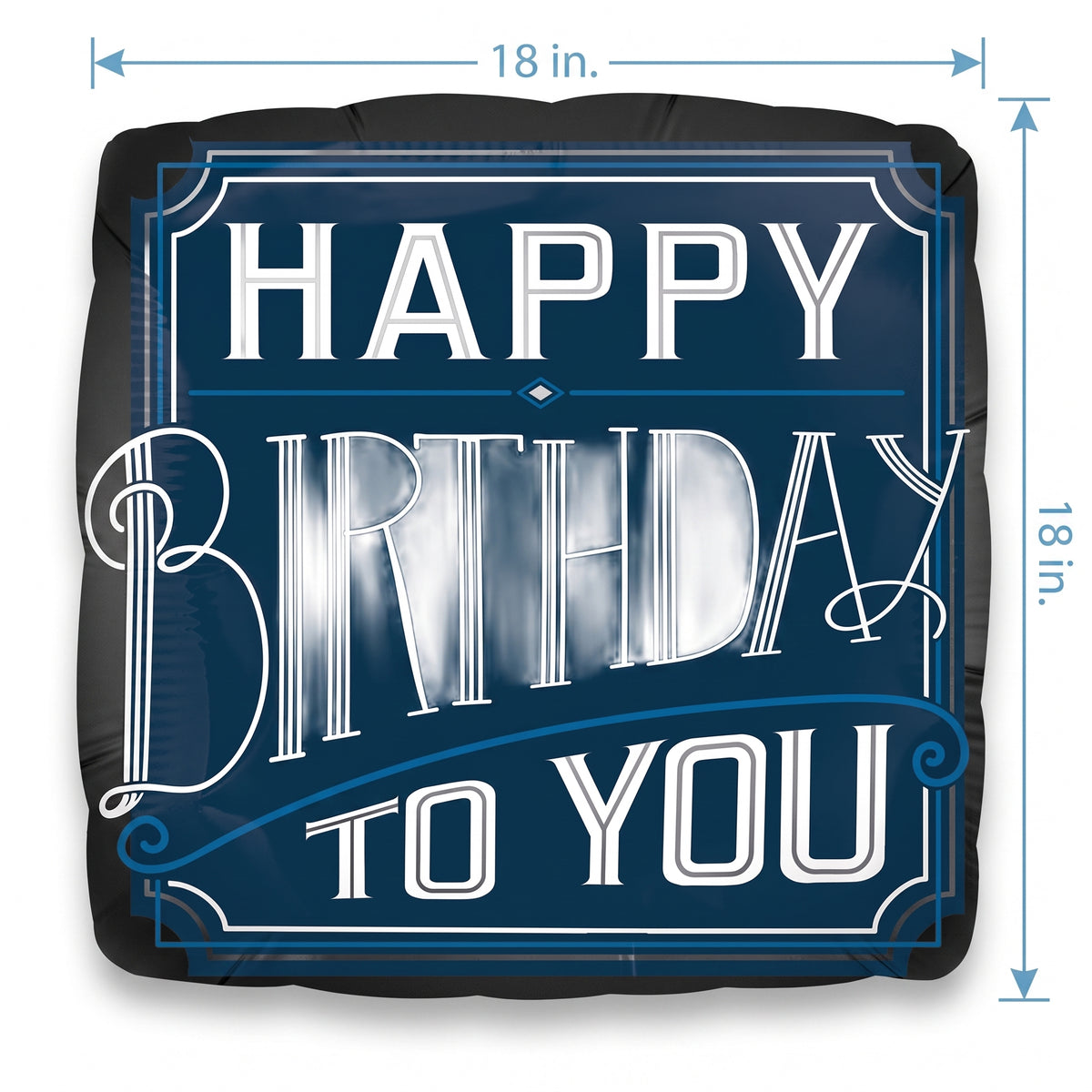 Stylish Happy Birthday Metallic Balloon - 18" Foil
