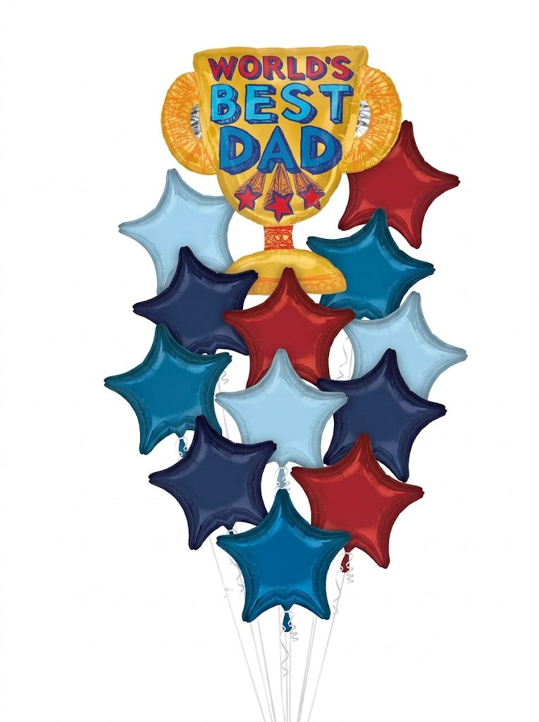 Best Dad Ever Father's Day Foil Balloon Bouquet | 13 Count