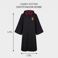 Adult Gryffindor Robe with Hood and Crest, Harry Potter Costume Accessory - Child L/XL