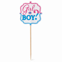 Gender Reveal Party Picks - Boy or Girl? (Pack of 24)