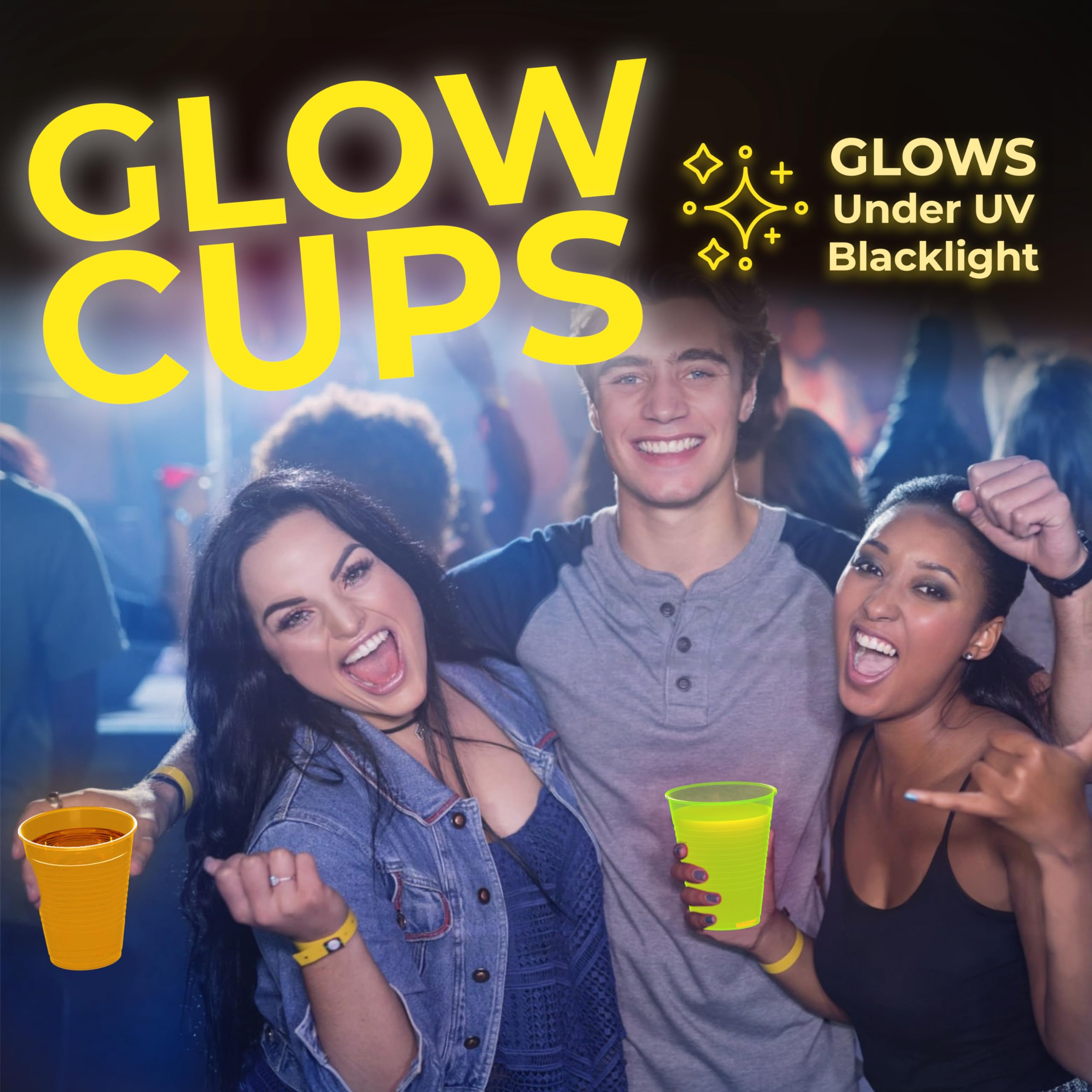 16 Oz. Neon Assorted Color Plastic Cups | 120 Count