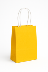 Bright Yellow Kraft Gift Bag with Handles - 5"