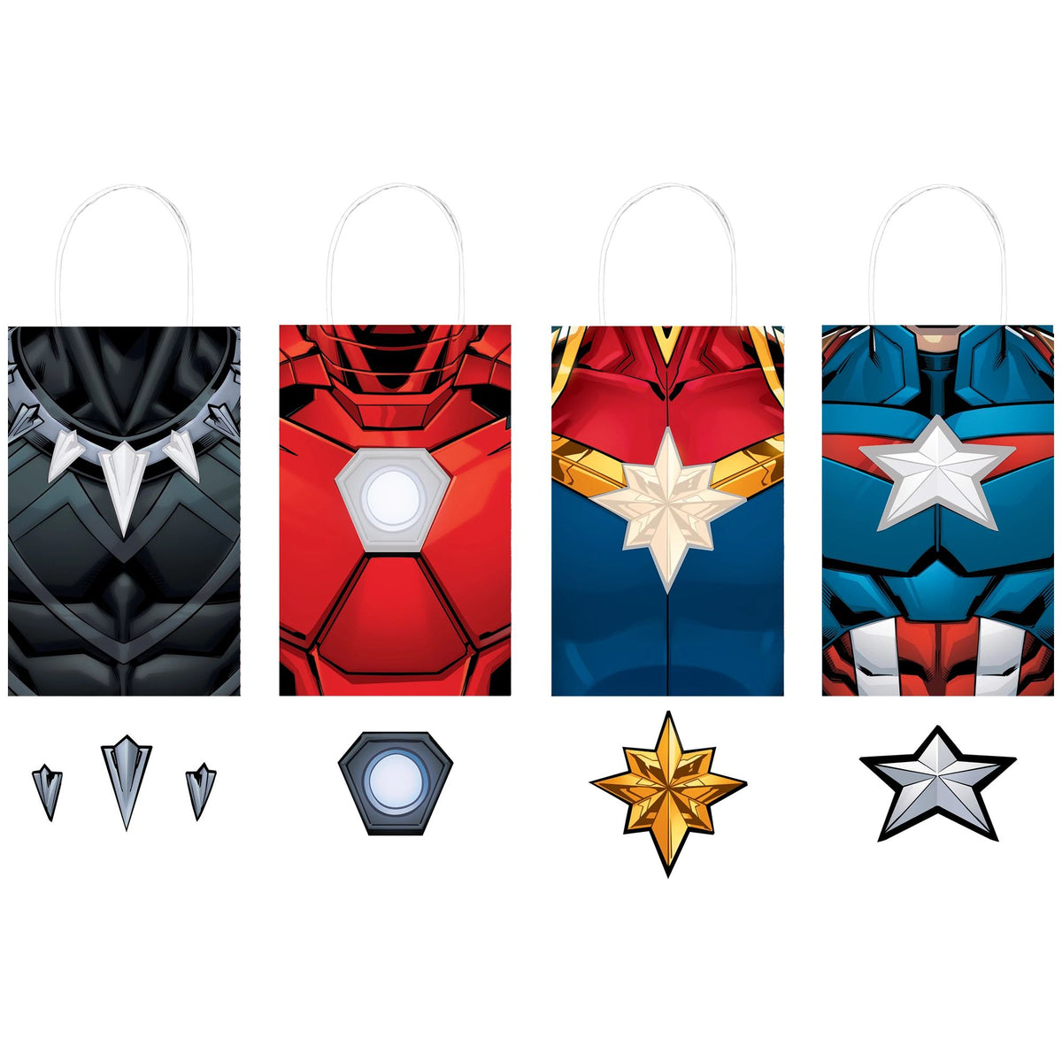 Marvel Avengers Customizable Kraft Favor Bags Kit - 8 Pack