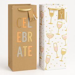 Celebrate Wine Bottle Gift Bags - 2 Pack