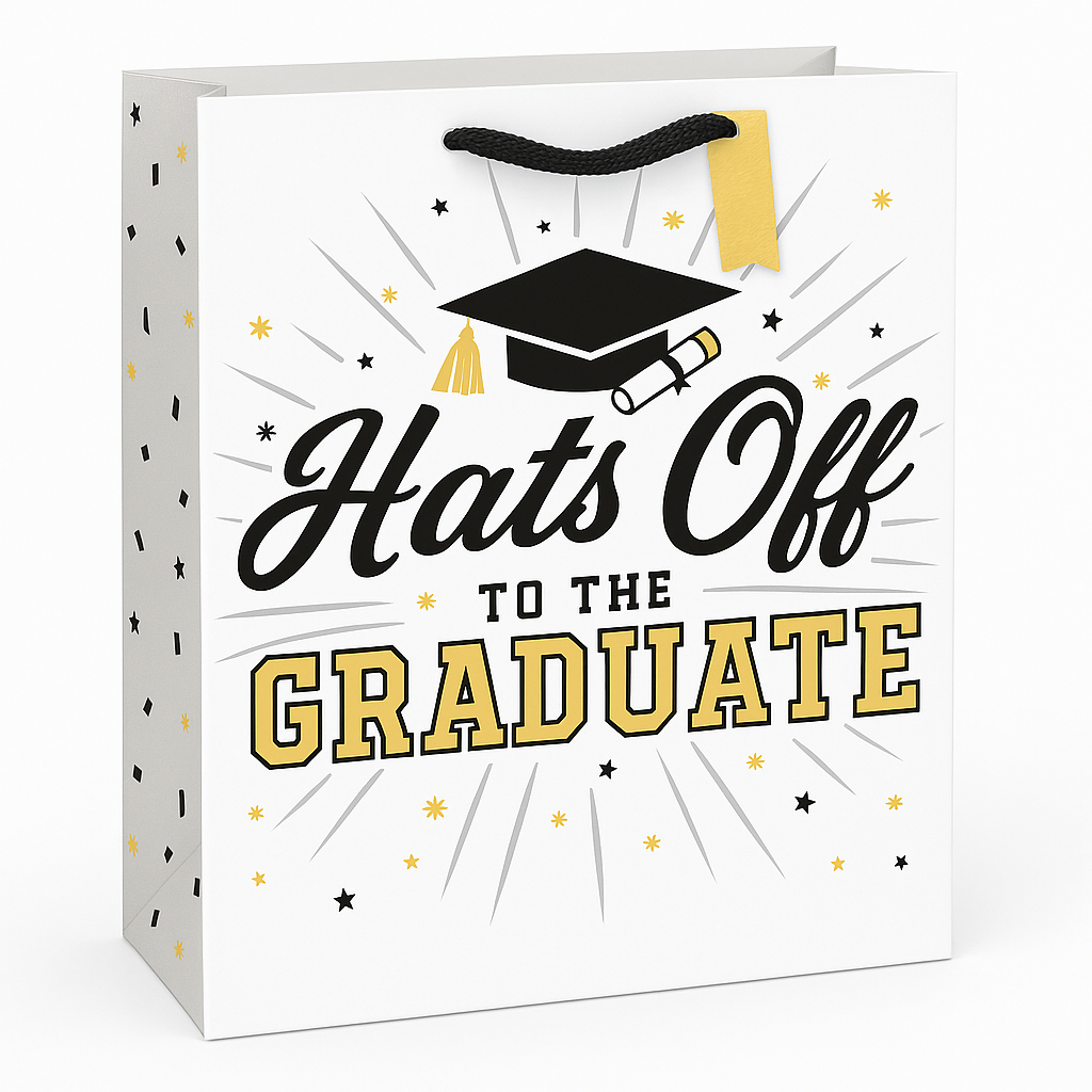 "Hats Off to the Graduate" Large Glossy Gift Bag