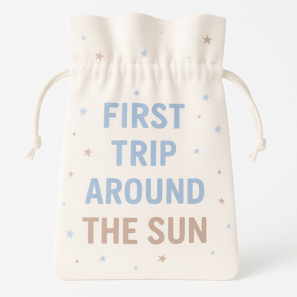 "One and Loving It" First Birthday Fabric Favour Pouch