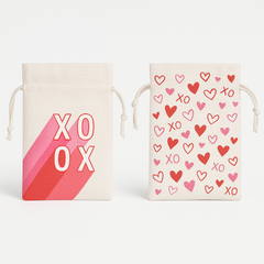 Valentine's Day Canvas Favor Bags - 12 Pack