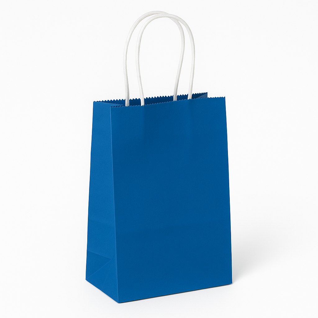 Bright Royal Blue Kraft Gift Bags, 10-Pack