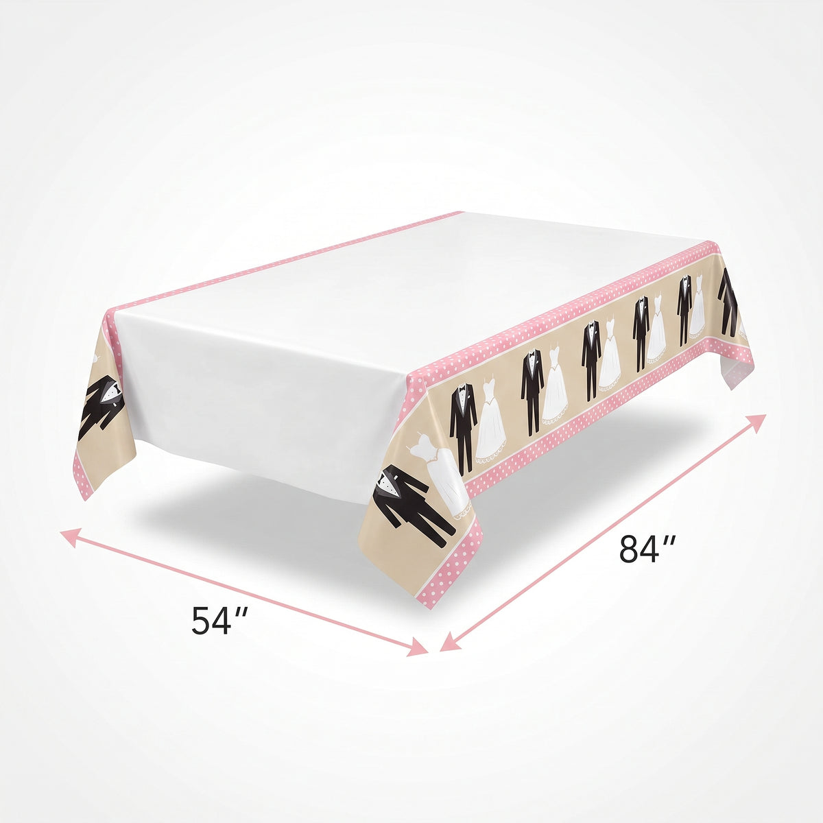 Elegant Wedding Attire Plastic Table Cover