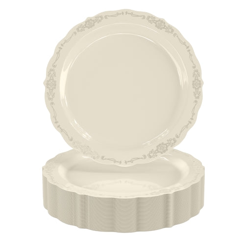 Ivory Victorian Design Plates | Combo Pack 40/40