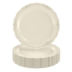 Ivory Victorian Design Plates | Combo Pack 40/40