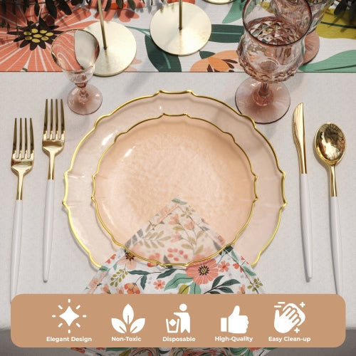 Rose/Gold Petal Plates - Combo Pack 120/120