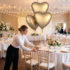 Gold Satin Heart Foil Balloon - 18 Inch