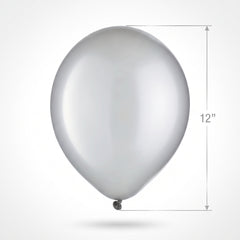 Silver Pearl Latex Balloons 12" - Pack of 72