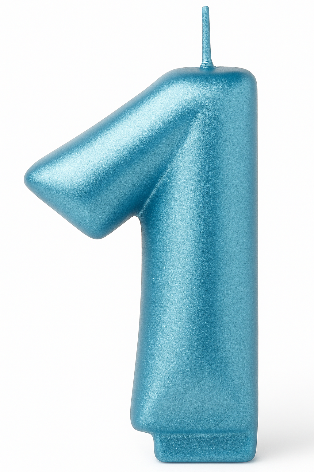 Metallic Blue Number 1 Birthday Candle
