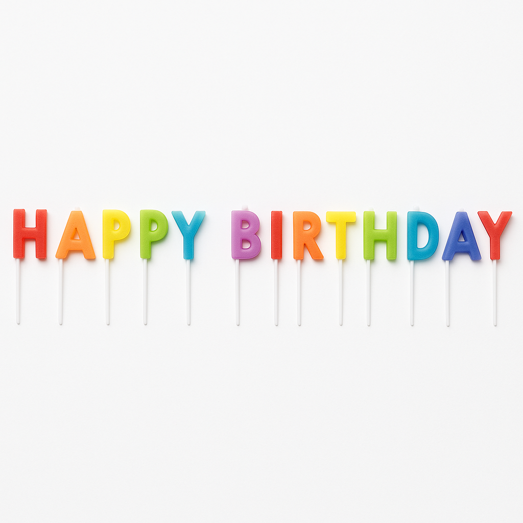 Rainbow "Happy Birthday" Pick Candles