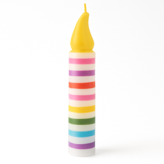 Classic Rainbow Stripe Birthday Candle