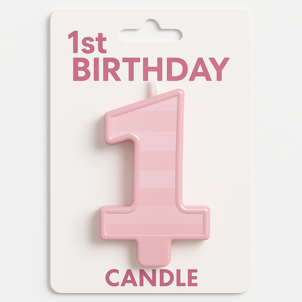 Gold Number "1" Candle for Baby's 1st Birthday