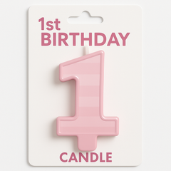 Gold Number "1" Candle for Baby's 1st Birthday