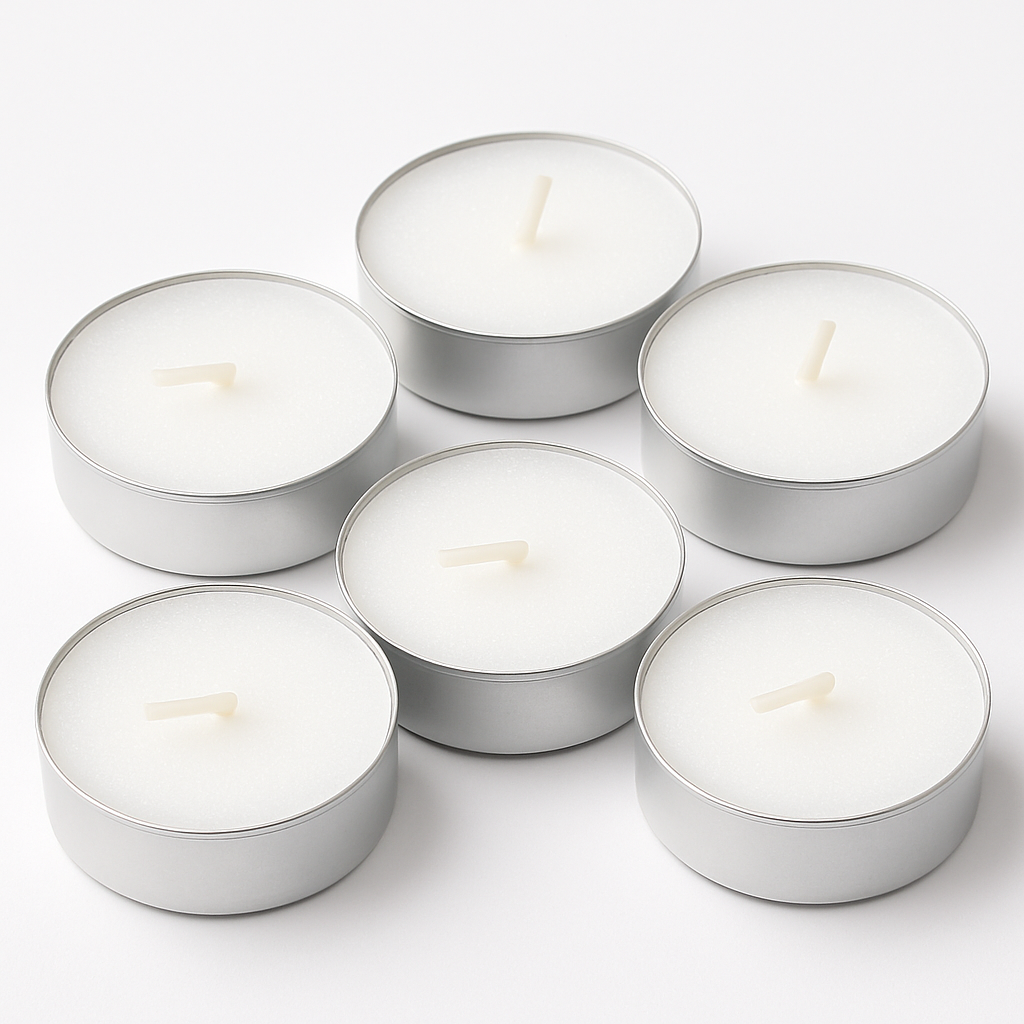 Elegant White Tea Light Candles - Set of 6