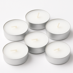 Elegant White Tea Light Candles - Set of 6