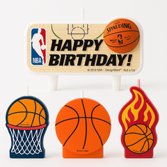 NBA Basketball Birthday Candle Set, 4-Pack