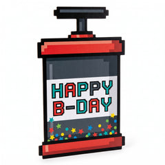 Pixel Party "Happy B-Day" Jumbo Confetti Cutout Decor, 16-Inch