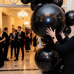 Elegant Black Latex Balloons, 24-Inch, 4-Pack