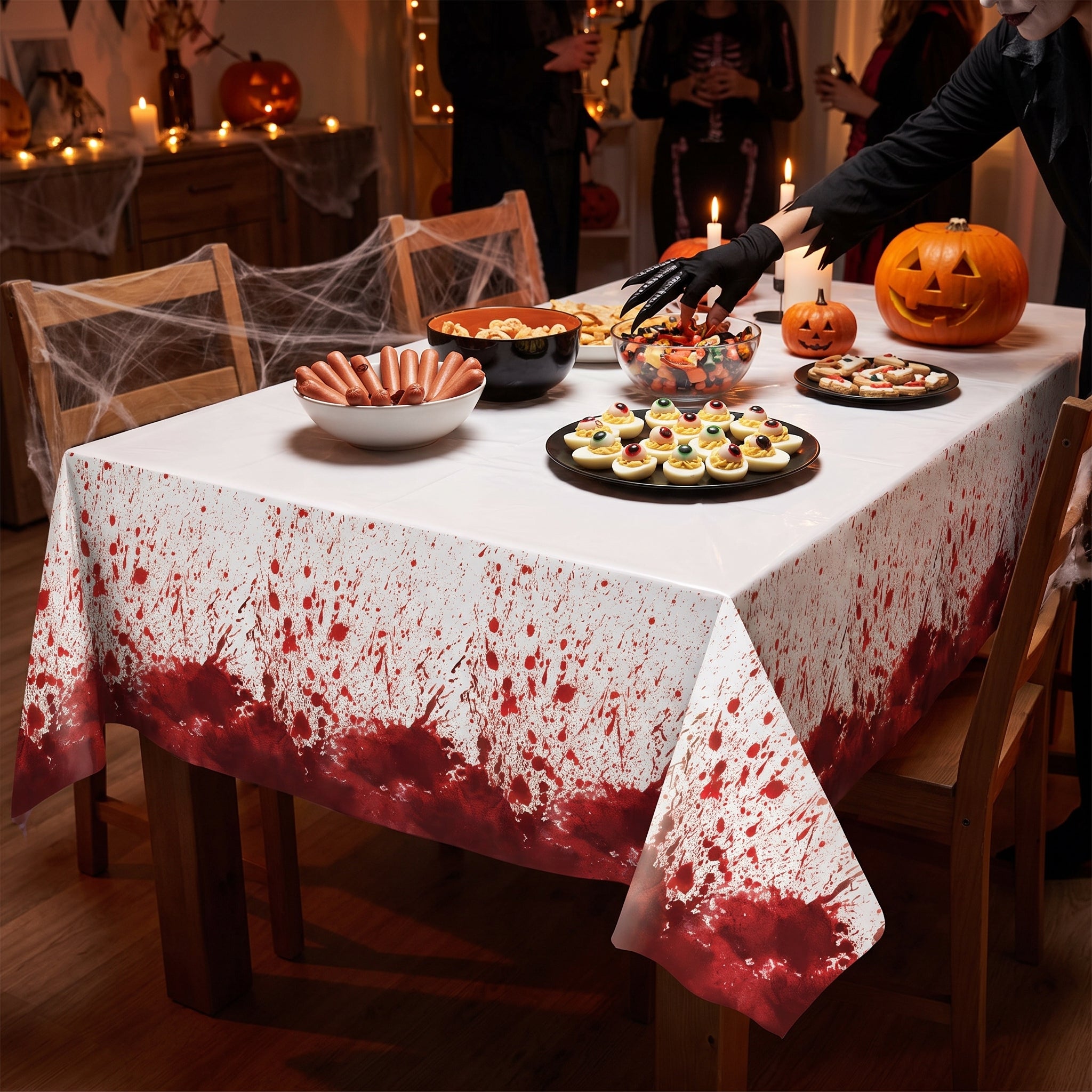 Blood Splatter Halloween Plastic Table Cover