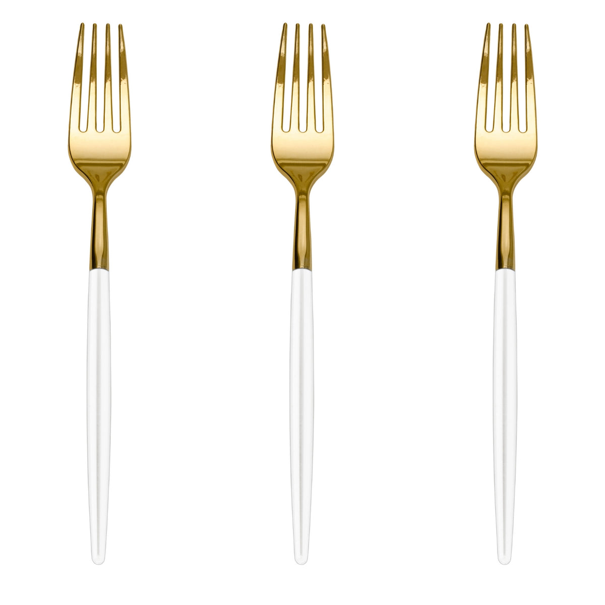 Trendables Forks Ivory/Gold | 20 Count