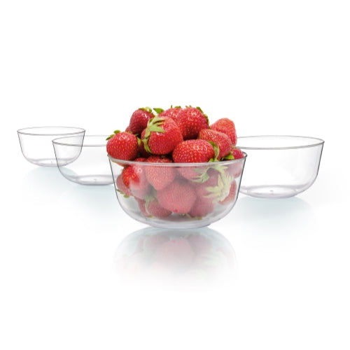 Trend Glass Look Silver Plastic Bowls | 10 Count