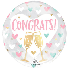 Clearz "Congrats" Hearts Foil Balloon - 18"