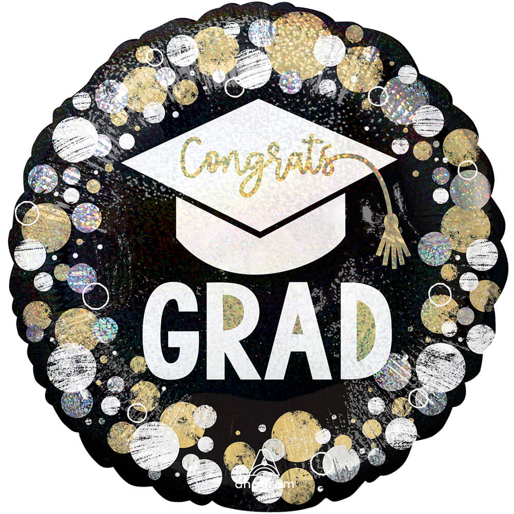 Congrats Grad Circular Dots Foil Balloon - 18"