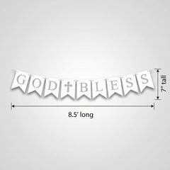 God Bless Religious Pennant Banner Decoration