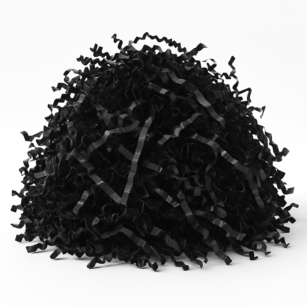 Elegant Black Crinkle Shred Paper for Gift Wrapping
