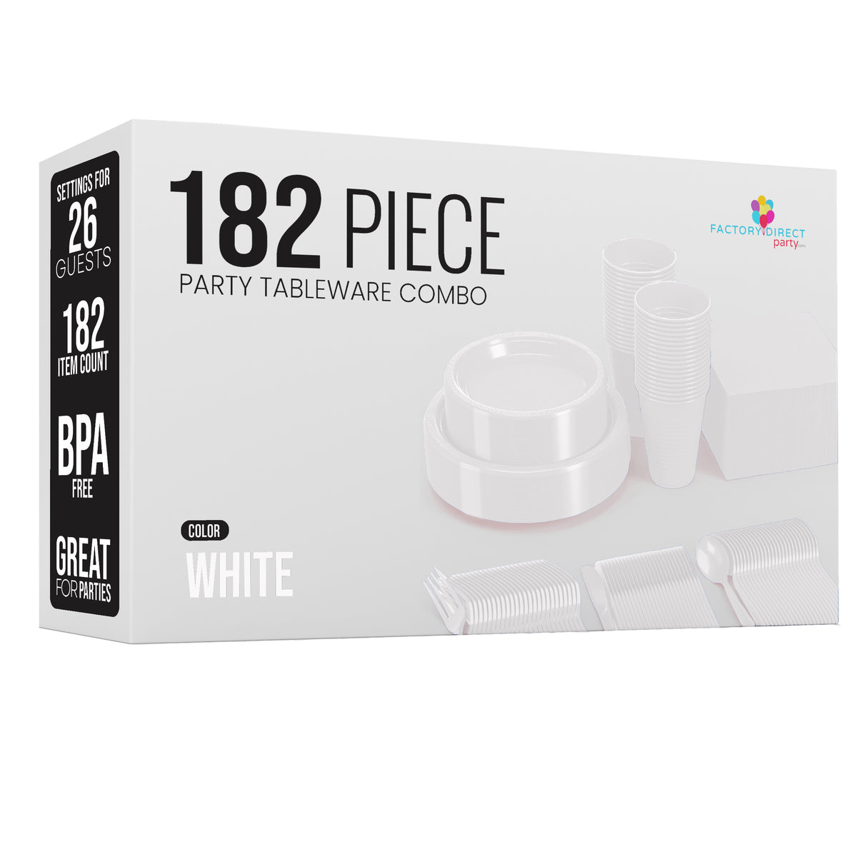 182 Piece Combo Set - Service For 26 - White