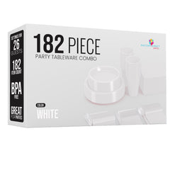 182 Piece Combo Set - Service For 26 - White