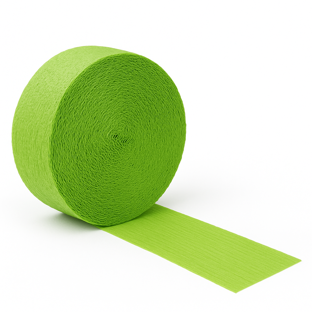 Kiwi Green Crepe Streamer Roll 81ft