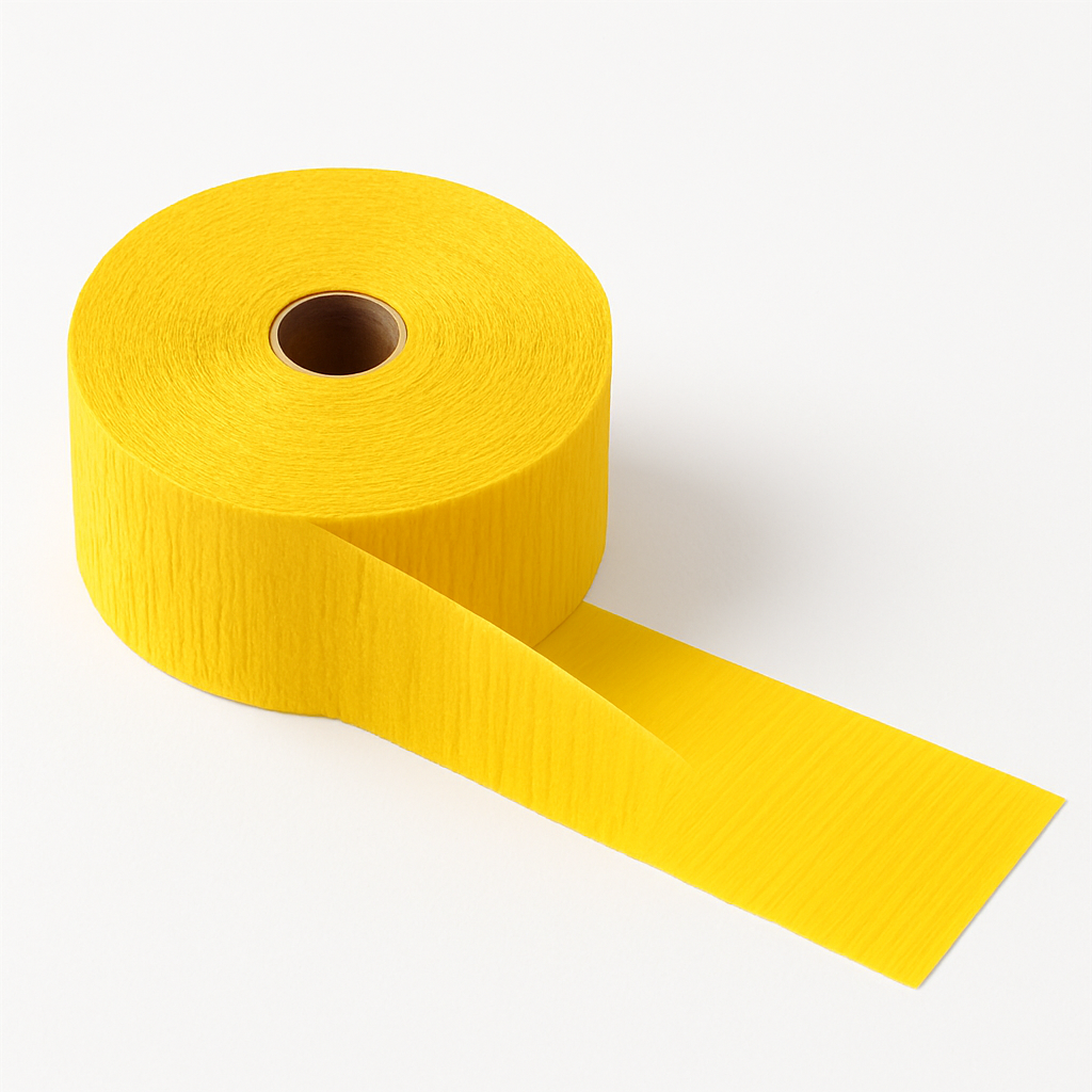 Sunshine Yellow Crepe Streamer Roll - 500ft Party Decoration