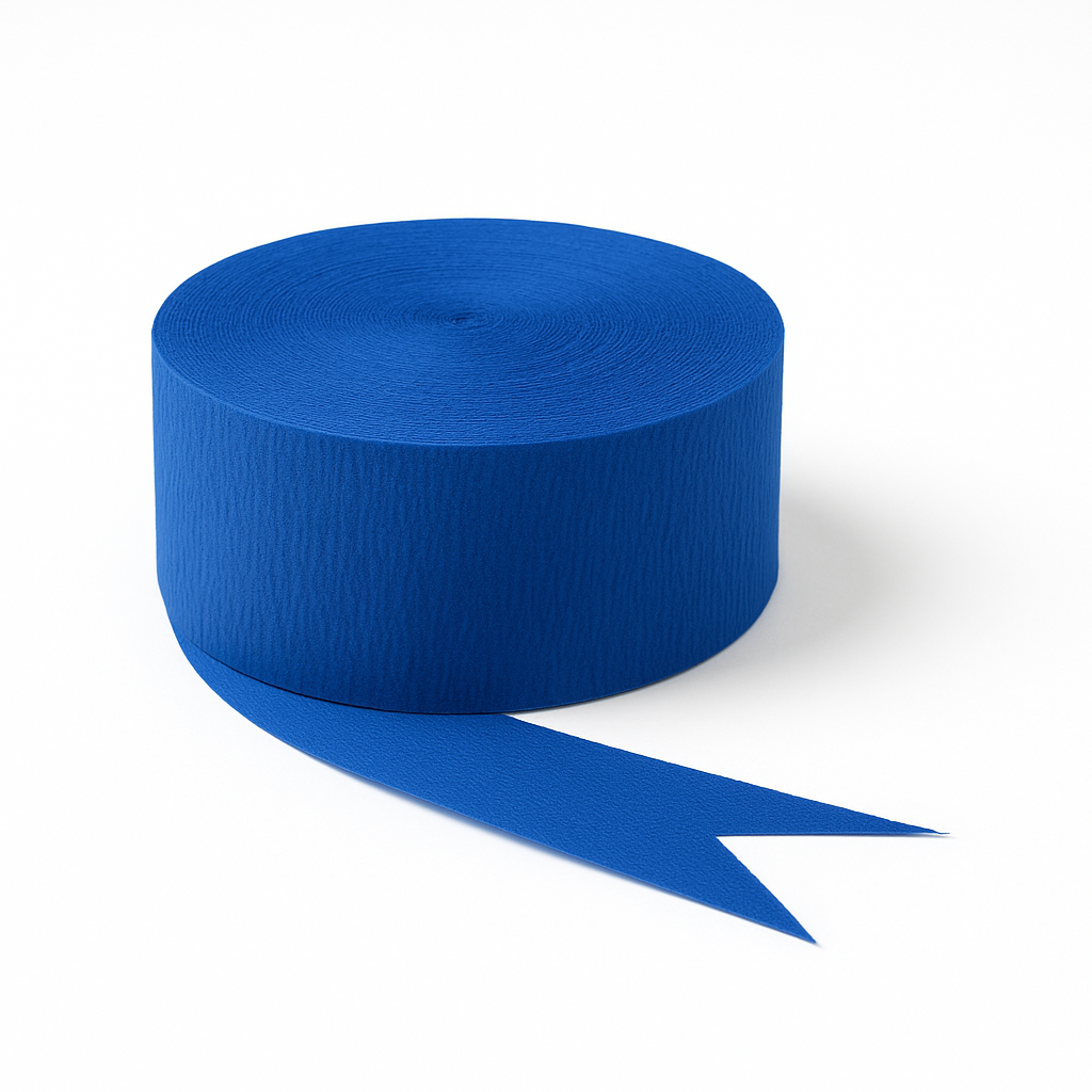 Jumbo Royal Blue Crepe Streamer - 500ft