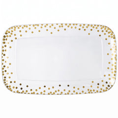 Elegance Gold Dot Plastic Tray - 11" x 18"
