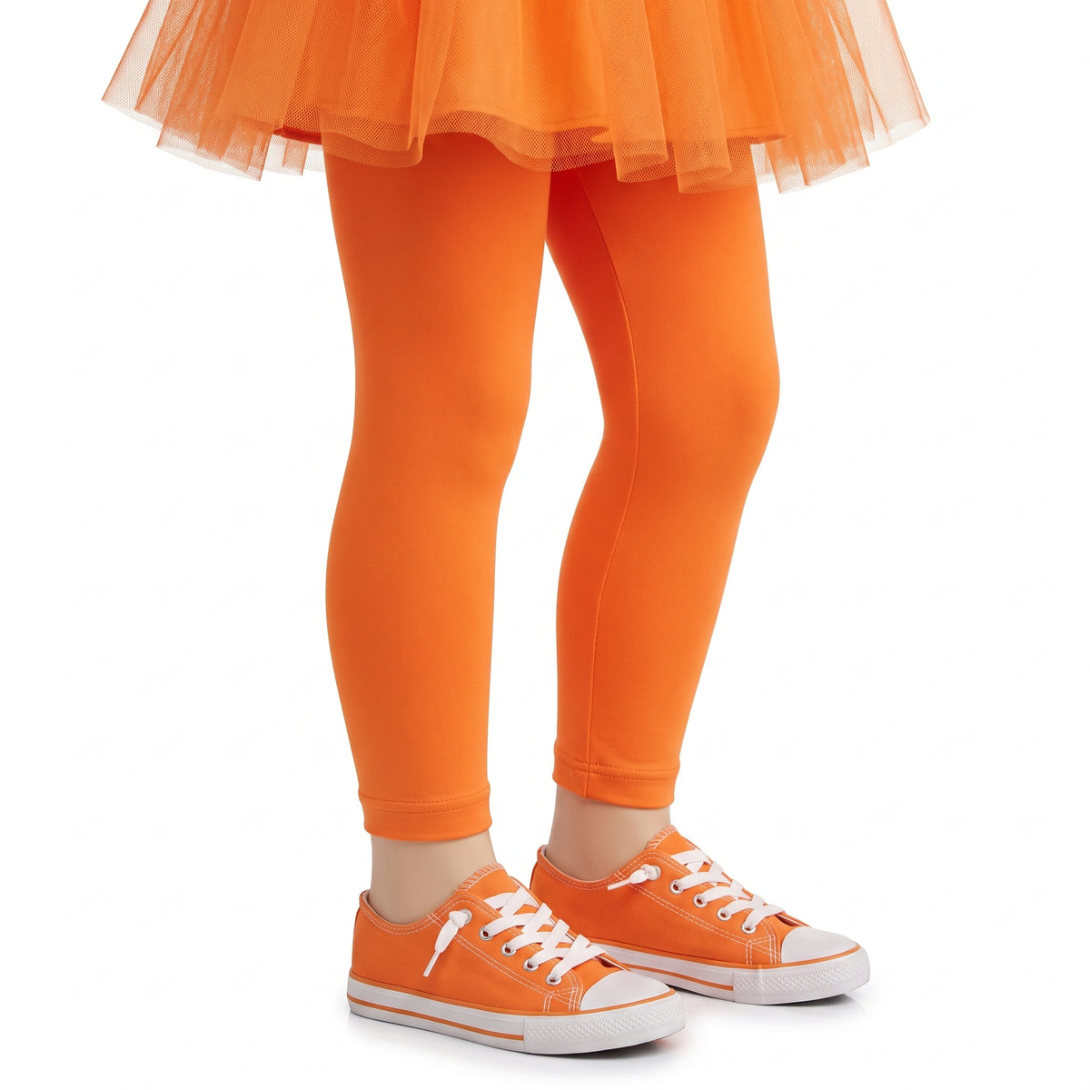 Kids' Orange Footless Tights - One Size