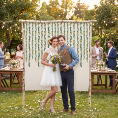 Love & Leaves Canvas Backdrop for Weddings